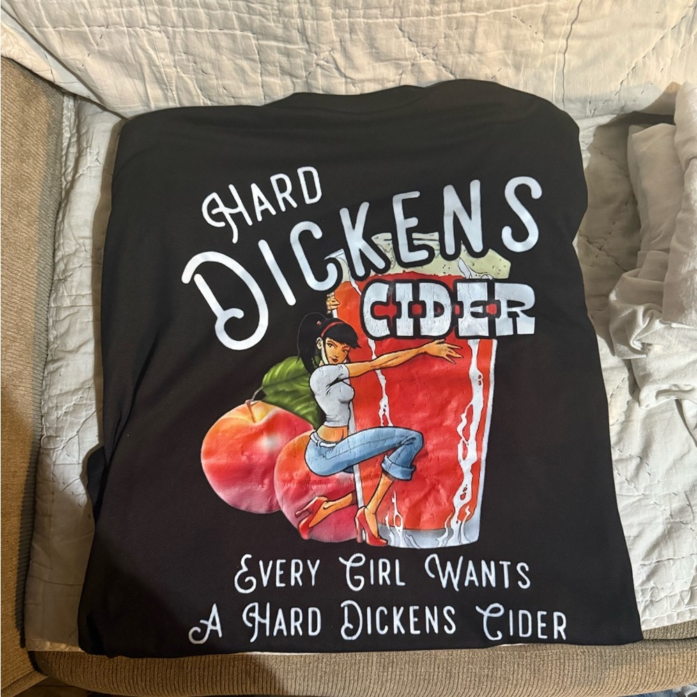 Hard Dickens Cider Black Graphic T-Shirt